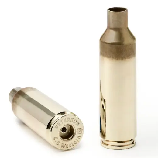 Peterson Brass 6,8 Western (50 pcs) Peterson Match-Grade 6,8 Western cases with annealed necks (50 pcs). Made in the USA with focus on precision, minimal production tolerances and long service life.